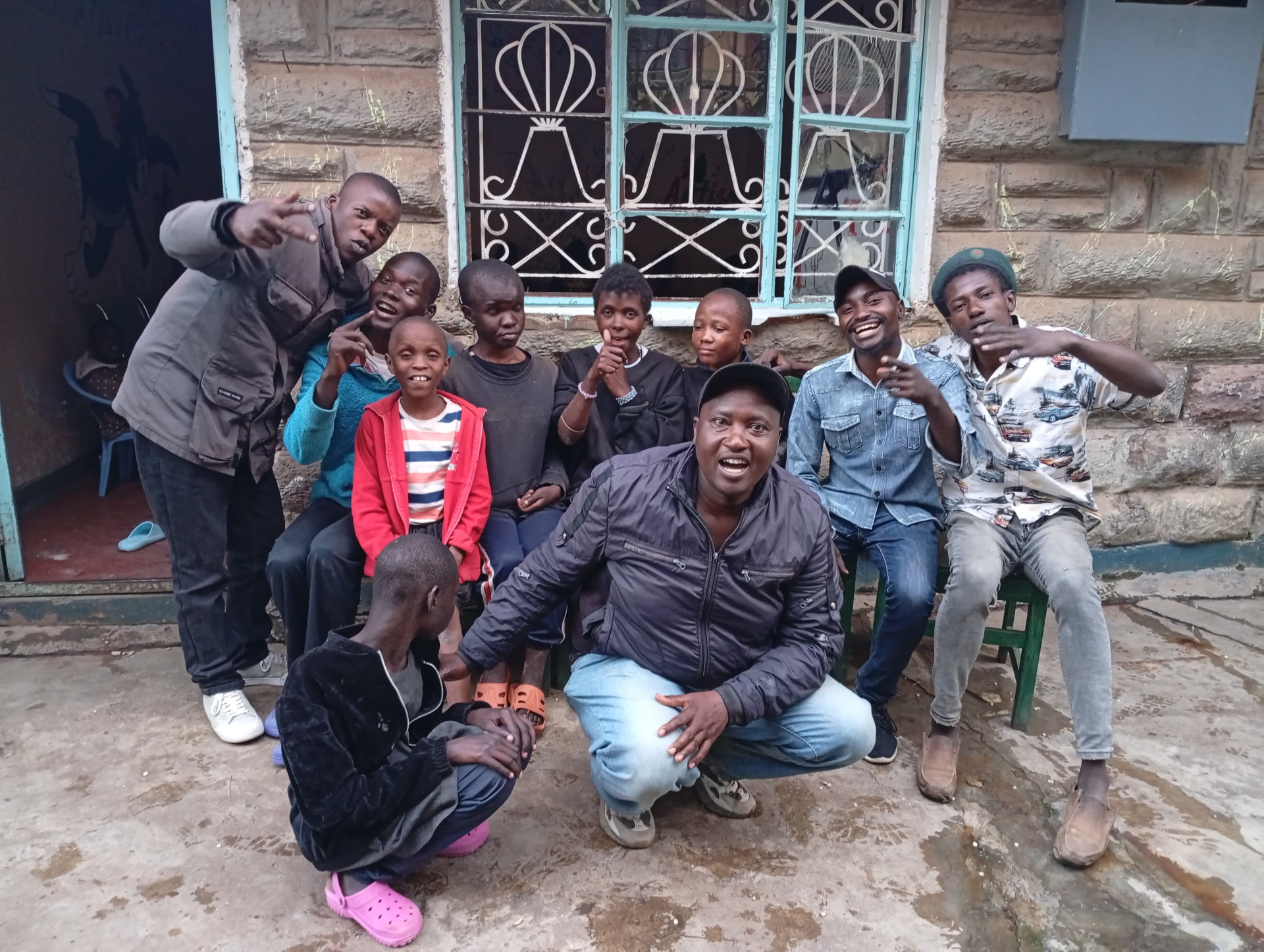The Great For Greatness team with children at the Brook Centre
